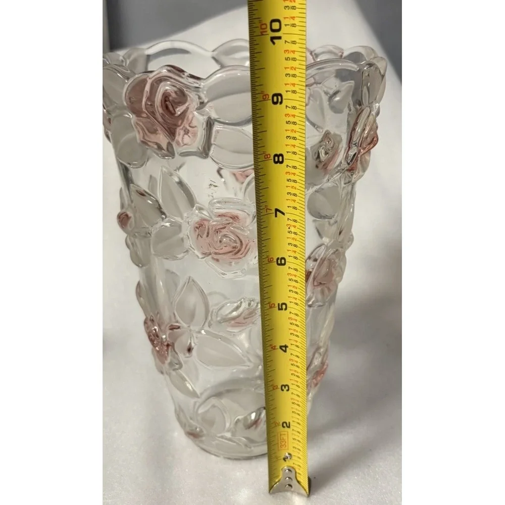 Mikasa Bella Rosa Pink Frost Crystal Vase 9.5